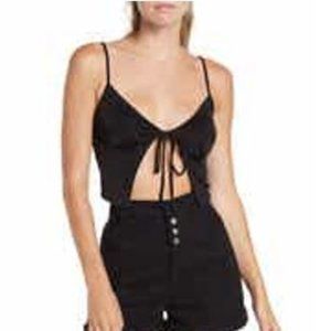 Nordstrom Elodie Black Tie Front Cami Top